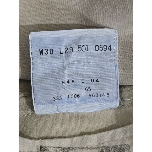 Levi's 501 Button Fly Jeans Men Size 30 X 29 Stone Gray WPL 423 Vintage Y2K - Picture 10 of 11